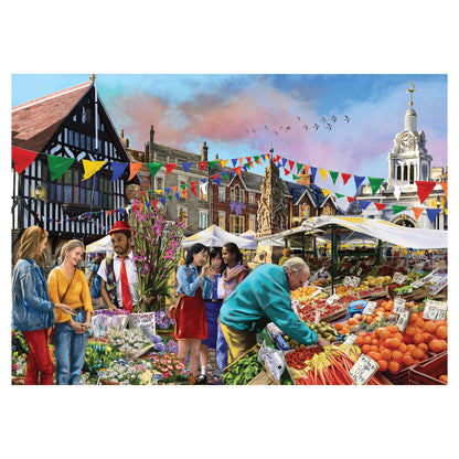 Falcon de luxe  Saffron Walden Market 1000 Piece Jigsaw Puzzle