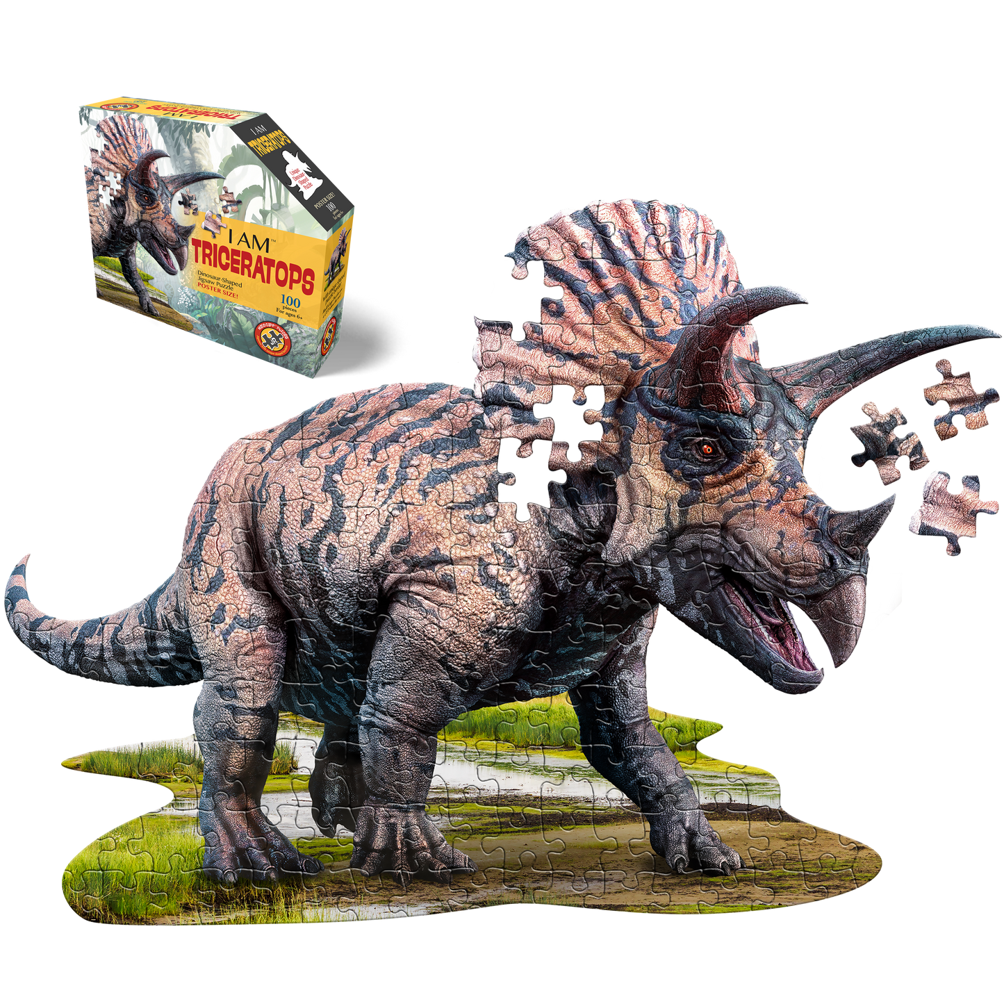 I am Triceratops 100 Piece Shaped  Jigsaw Puzzle