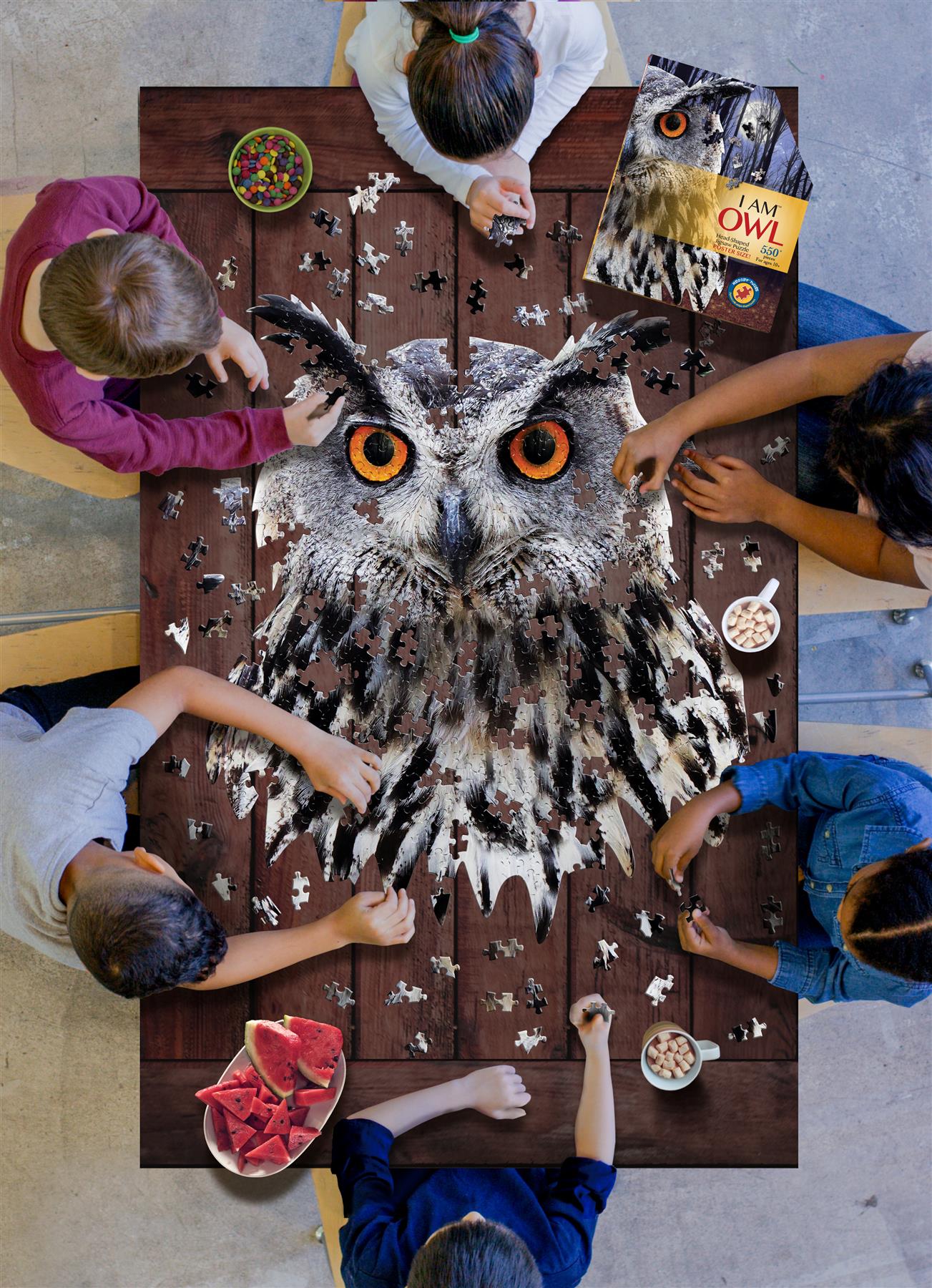 I am Owl 550 Piece Shaped Jigsaw Puzzle