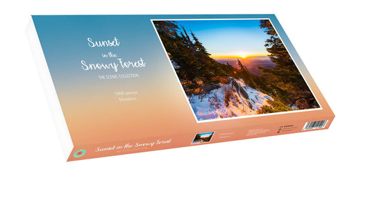 Sunset in the Snowy Forest 1000 Piece Jigsaw Puzzle