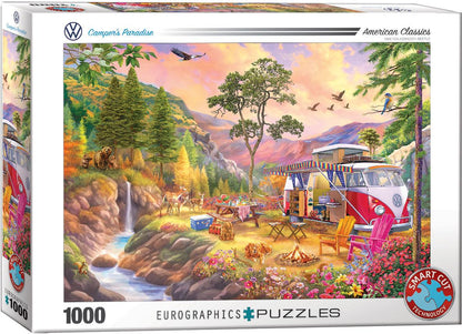 VW Camper's Paradise by Bigelow Illustrations 1000 Piece Jigsaw Puzzle