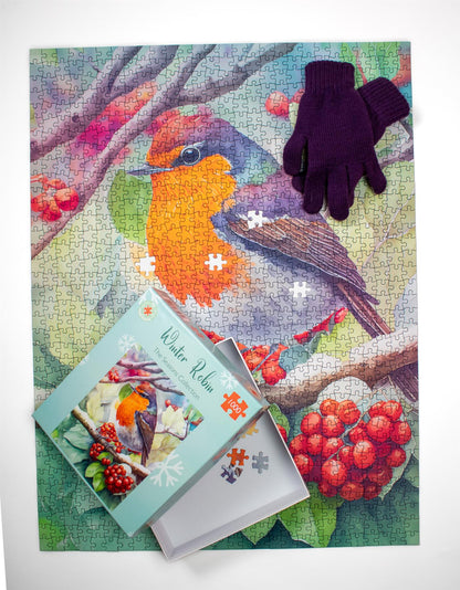 Winter Robin 1000 Piece Jigsaw Puzzle