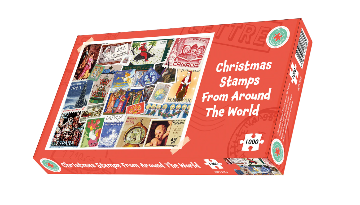 Christmas Stamps from Around the World 500 or 1000 Piece Jigsaw Puzzle