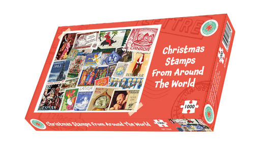 Christmas Stamps from Around the World 500 or 1000 Piece Jigsaw Puzzle