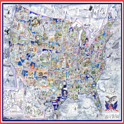 Tim Bulmer's USA Map Jigsaw & Tea Towel Gift Bundle