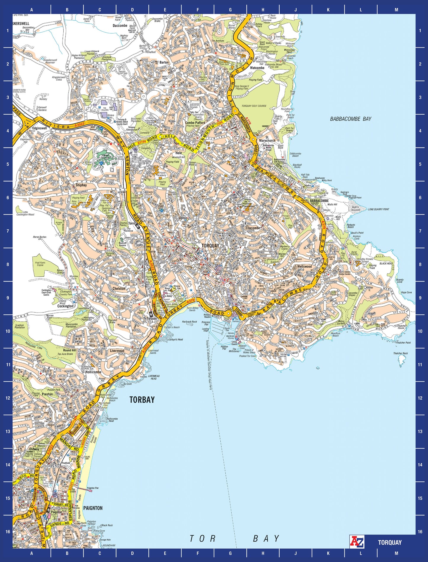 A to Z Map of  Torquay 1000 Piece Jigsaw