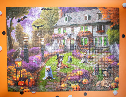 Dogs at a Haunted House 1000 or 500 Piece Jigsaw Puzzle