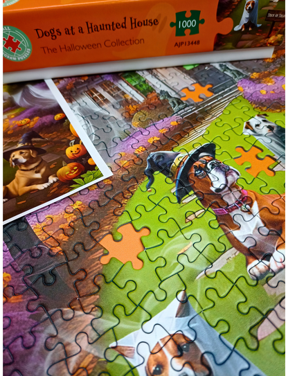 Dogs at a Haunted House 1000 or 500 Piece Jigsaw Puzzle