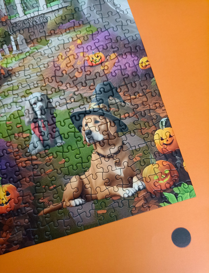 Dogs at a Haunted House 1000 or 500 Piece Jigsaw Puzzle