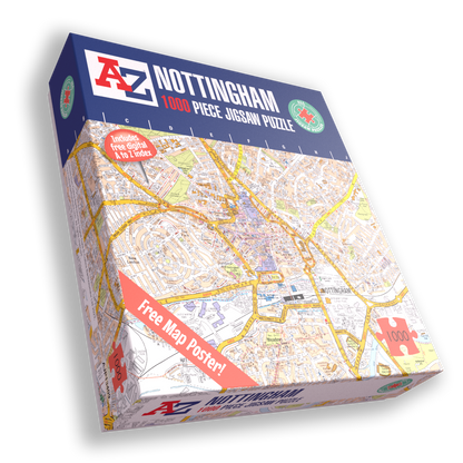 A to Z Map of Nottingham 1000 Piece Jigsaw