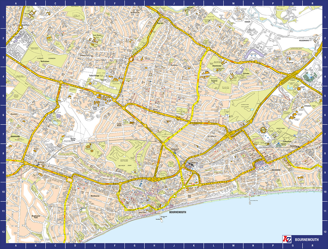 A to Z Map of  Bournemouth 1000 Piece Jigsaw