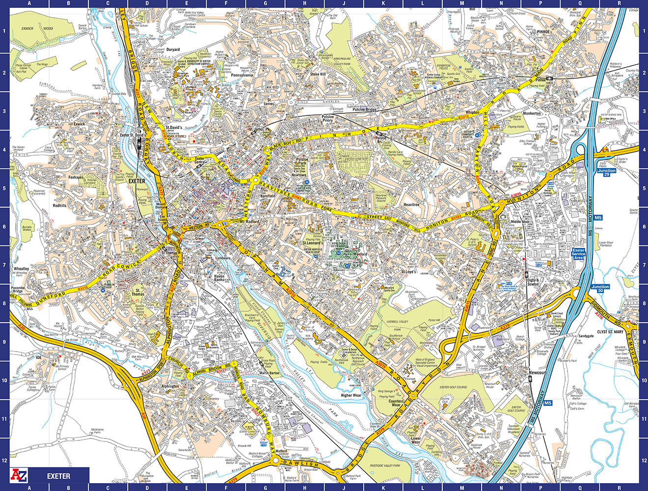 A to Z Map of  Exeter 1000 Piece Jigsaw