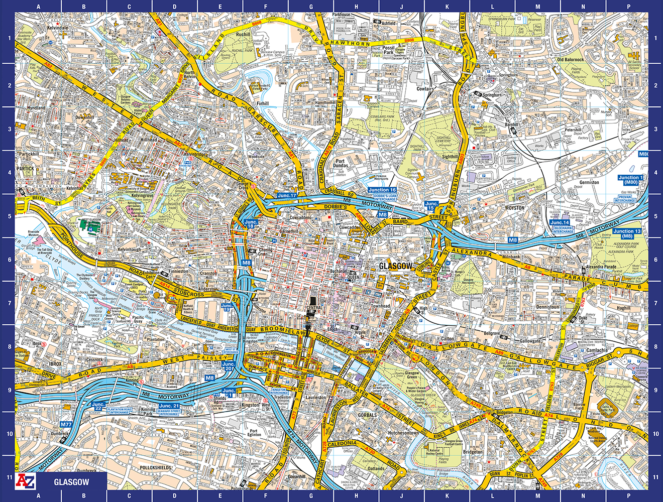 A to Z Map of  Glasgow 1000 Piece Jigsaw