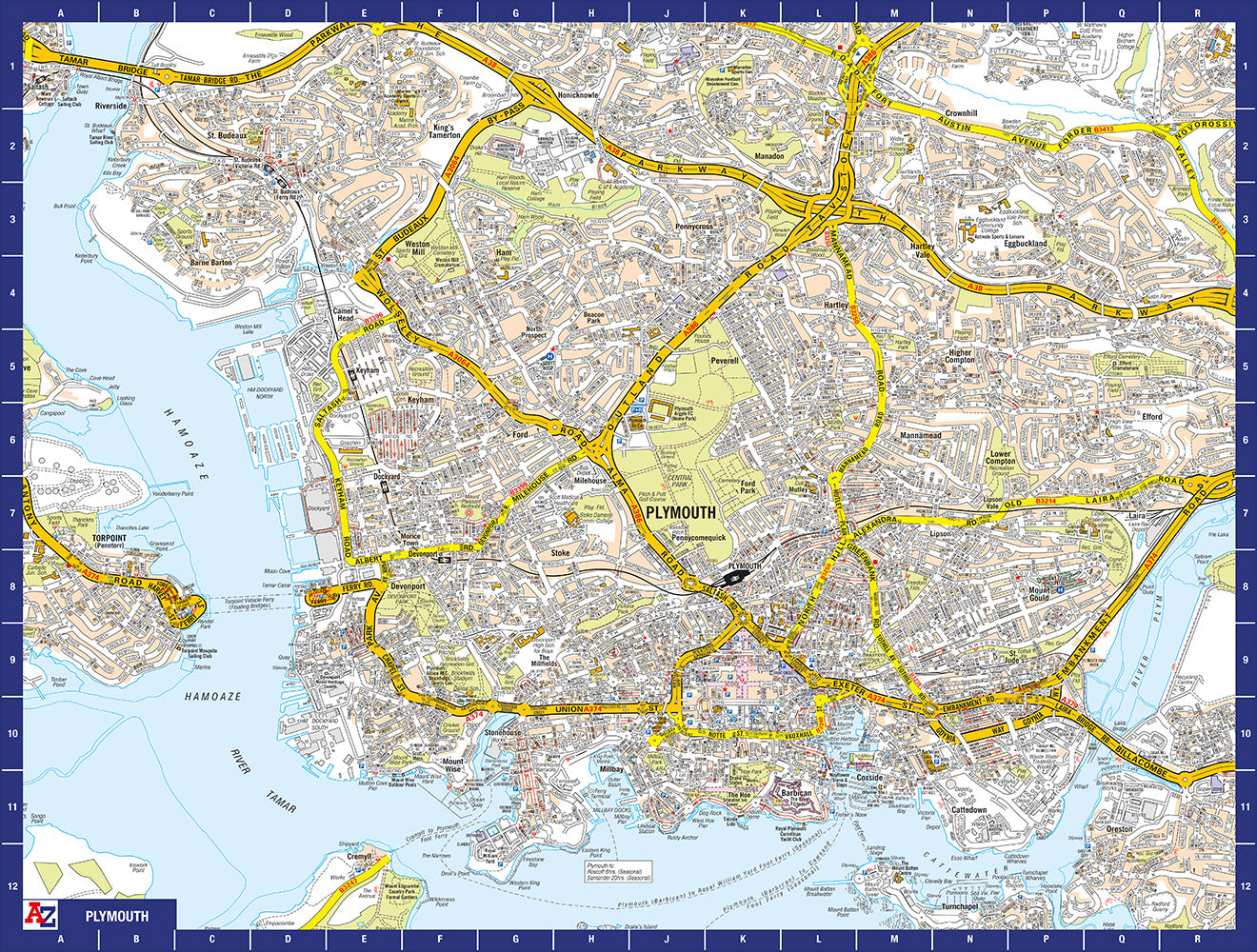 A to Z Map of  Plymouth 1000 Piece Jigsaw