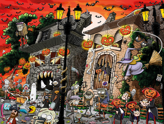 Chaos on Halloween - No.17 1000 or 500 Piece Jigsaw Puzzles