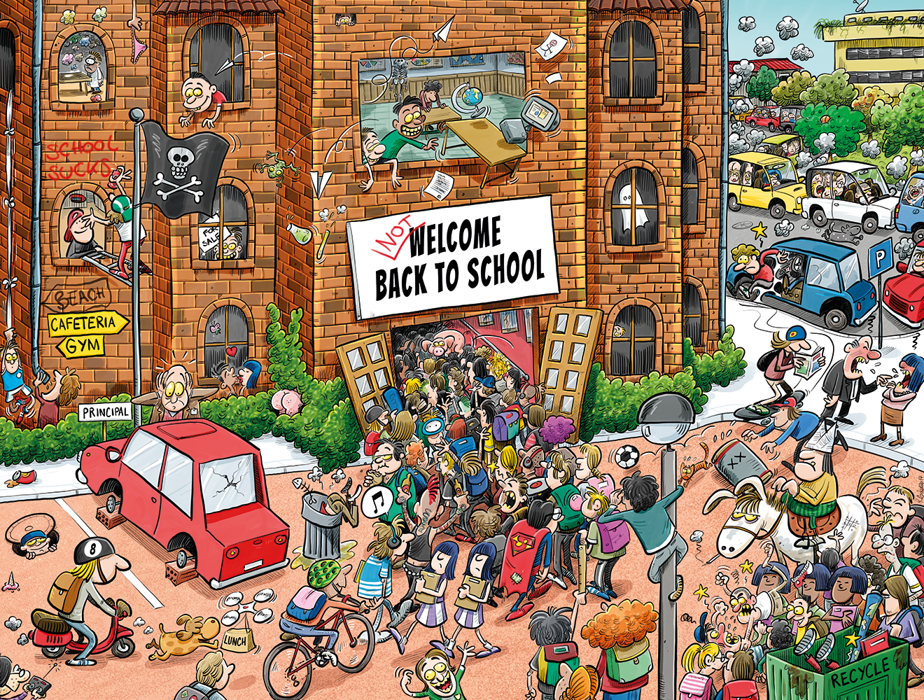 Back to School Chaos- No. 8 1000 or 500 Piece Jigsaw Puzzles