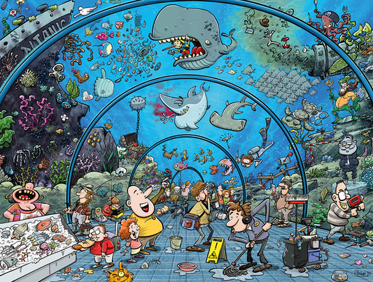 Chaos at the Aquarium 1000 or 500 Piece Jigsaw Puzzle - Chaos no. 21