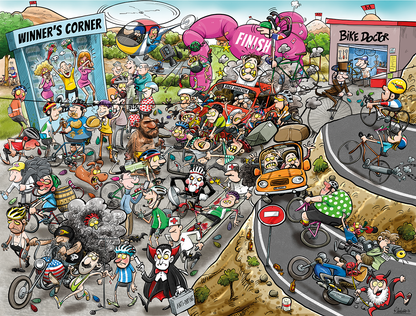 Chaos at the Cycling Tournament - No.12 1000 or 500 Piece Jigsaw Puzzle