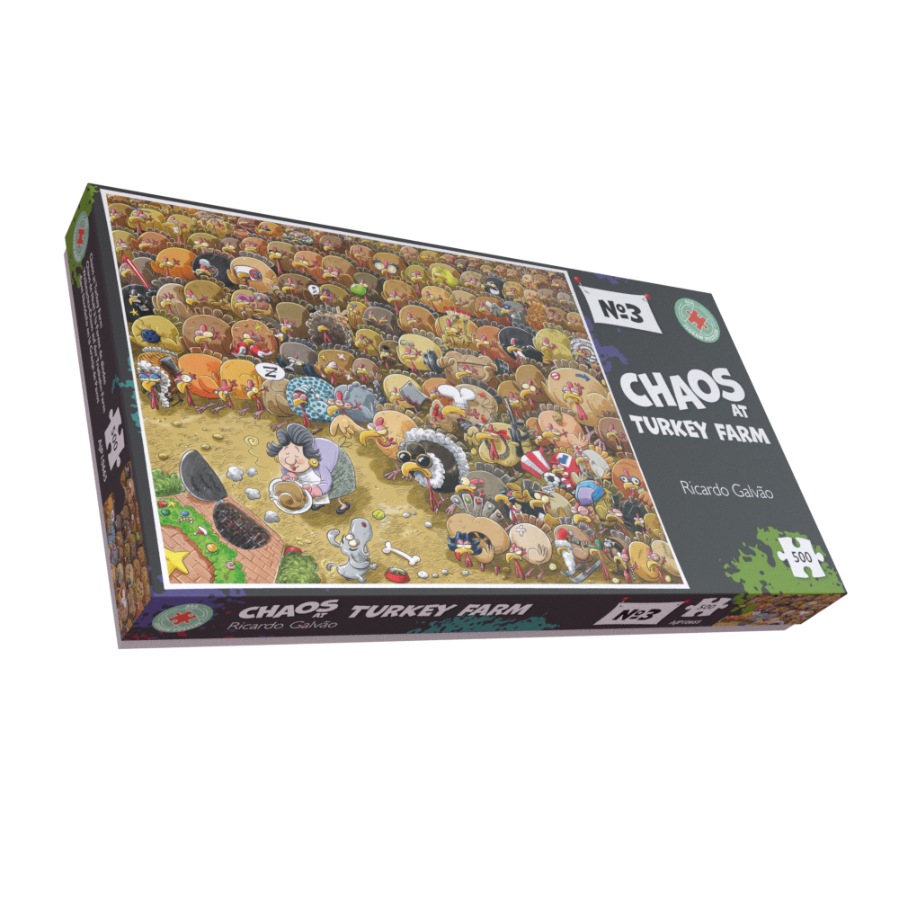 Christmas Chaos at Turkey Farm - No.3 1000 or 500 Piece Jigsaw Puzzle