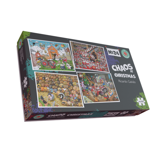 Chaos Christmas 4 x 500 Piece Jigsaw puzzle Set