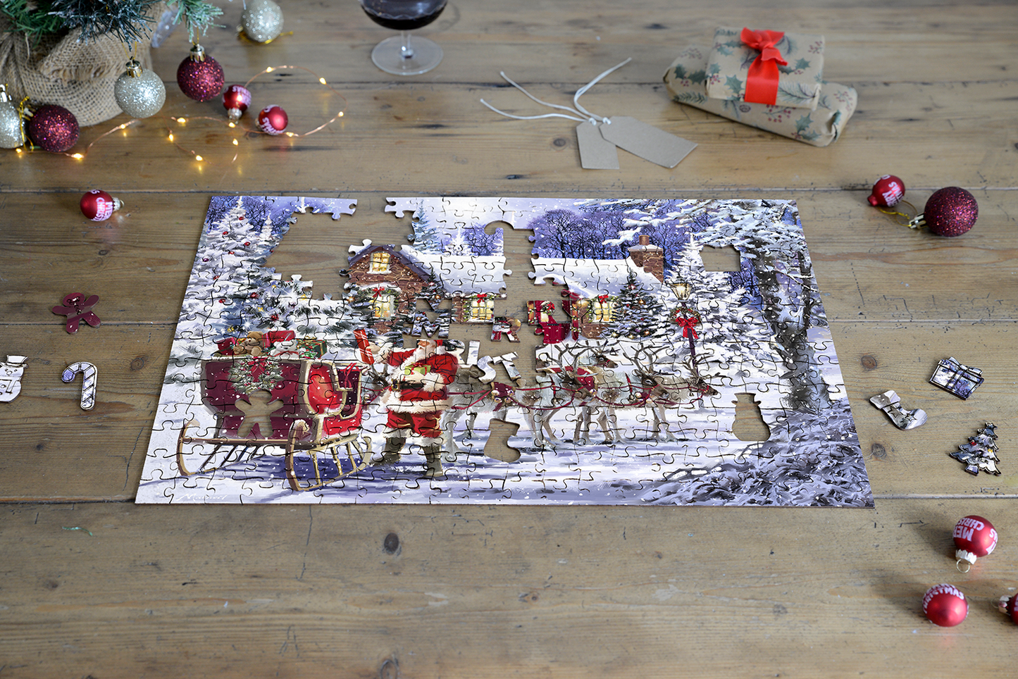 Santa's Visit 300 Piece Wooden Jigsaw