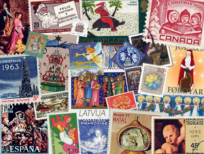 Christmas Stamps from Around the World 500 or 1000 Piece Jigsaw Puzzle