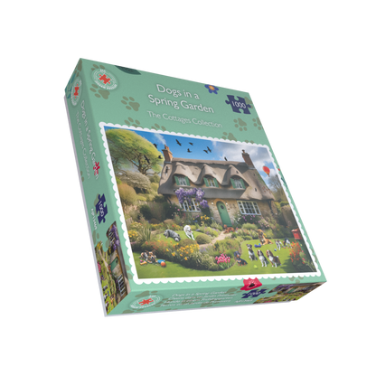 Dogs In A Spring Cottage Garden 1000 Piece Jigsaw