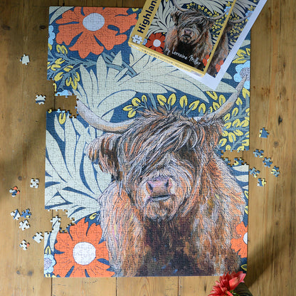 Highland Cow 1000 piece jigsaw puzzle