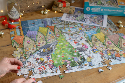 Djigsaw Vu at the Christmas Market 2 x 1000 Piece Jigsaw Puzzles