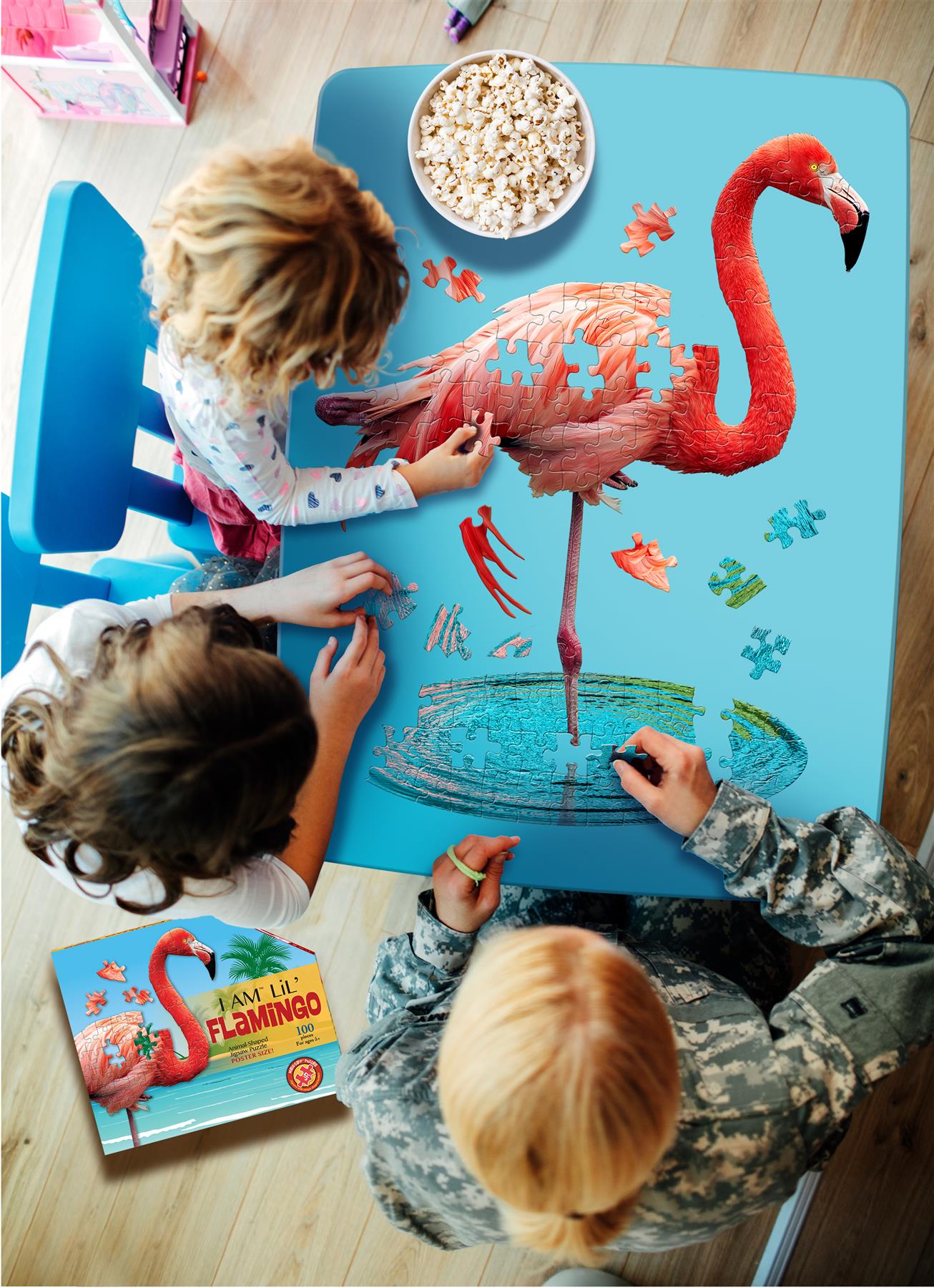 I am Flamingo 100 Piece Shaped Jigsaw Puzzle