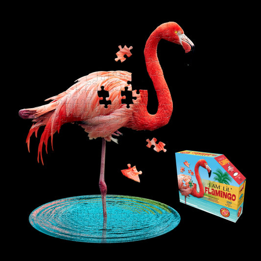 I am Flamingo 100 Piece Shaped Jigsaw Puzzle