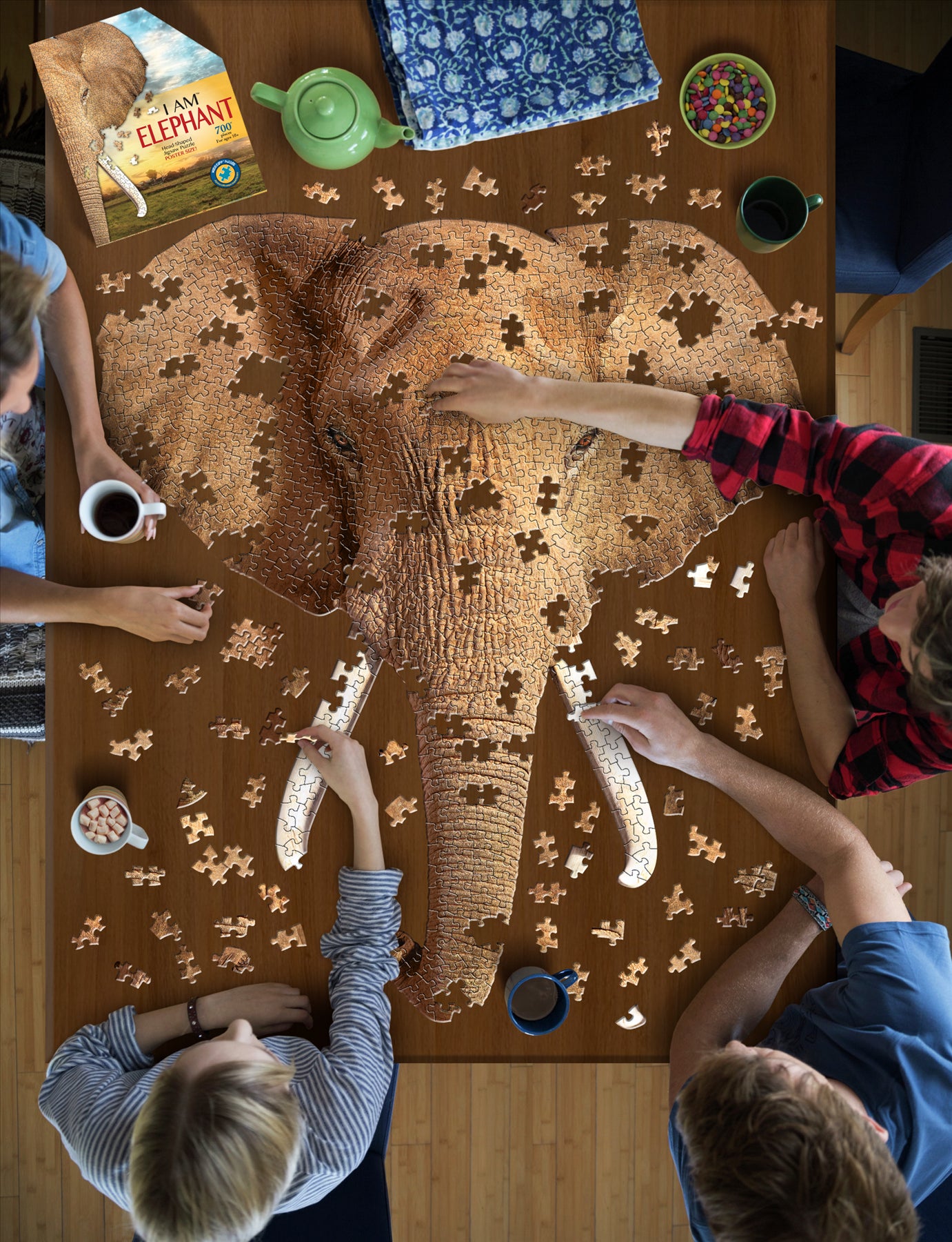 I am Elephant 700 Piece Shaped  Jigsaw Puzzle