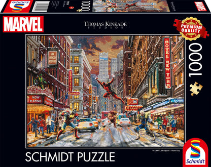 Thomas Kinkade: Marvel Deadpool Snow Day 1000 Piece Jigsaw Puzzle