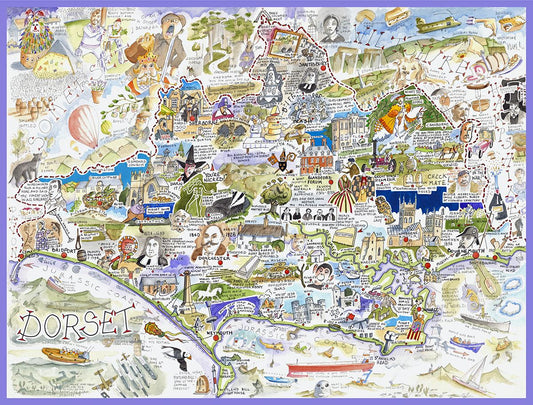 Map of Dorset - Tim Bulmer 300 Piece Wooden Jigsaw Puzzle