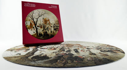 A Winter Scene with Skaters near a Castle - National Gallery 400 Piece Circular Jigsaw Puzzle