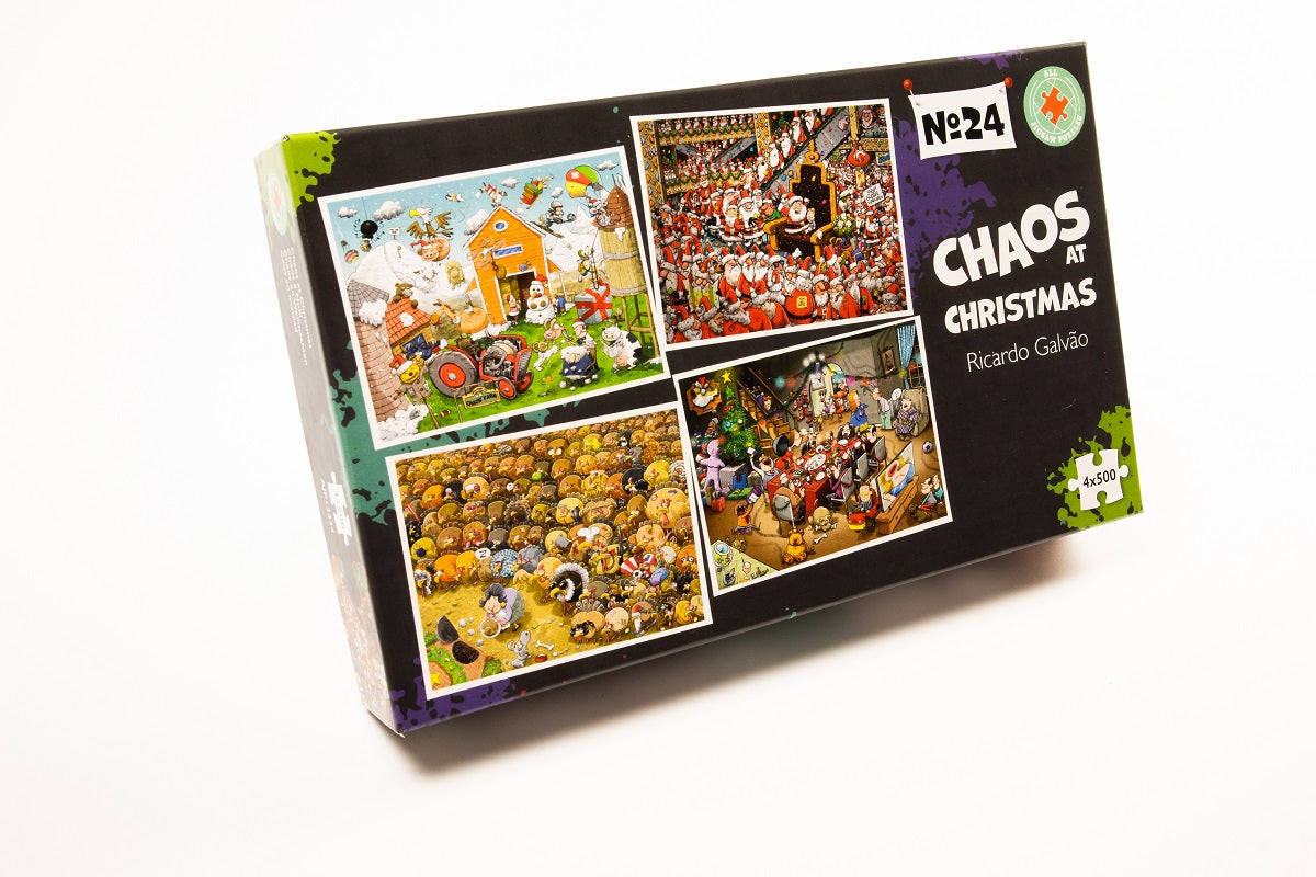 Chaos Christmas 4 X 500 Piece Jigsaw Puzzle Set – All Jigsaw Puzzles