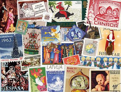 Christmas Stamps from Around the World 500 or 1000 Piece Jigsaw Puzzle